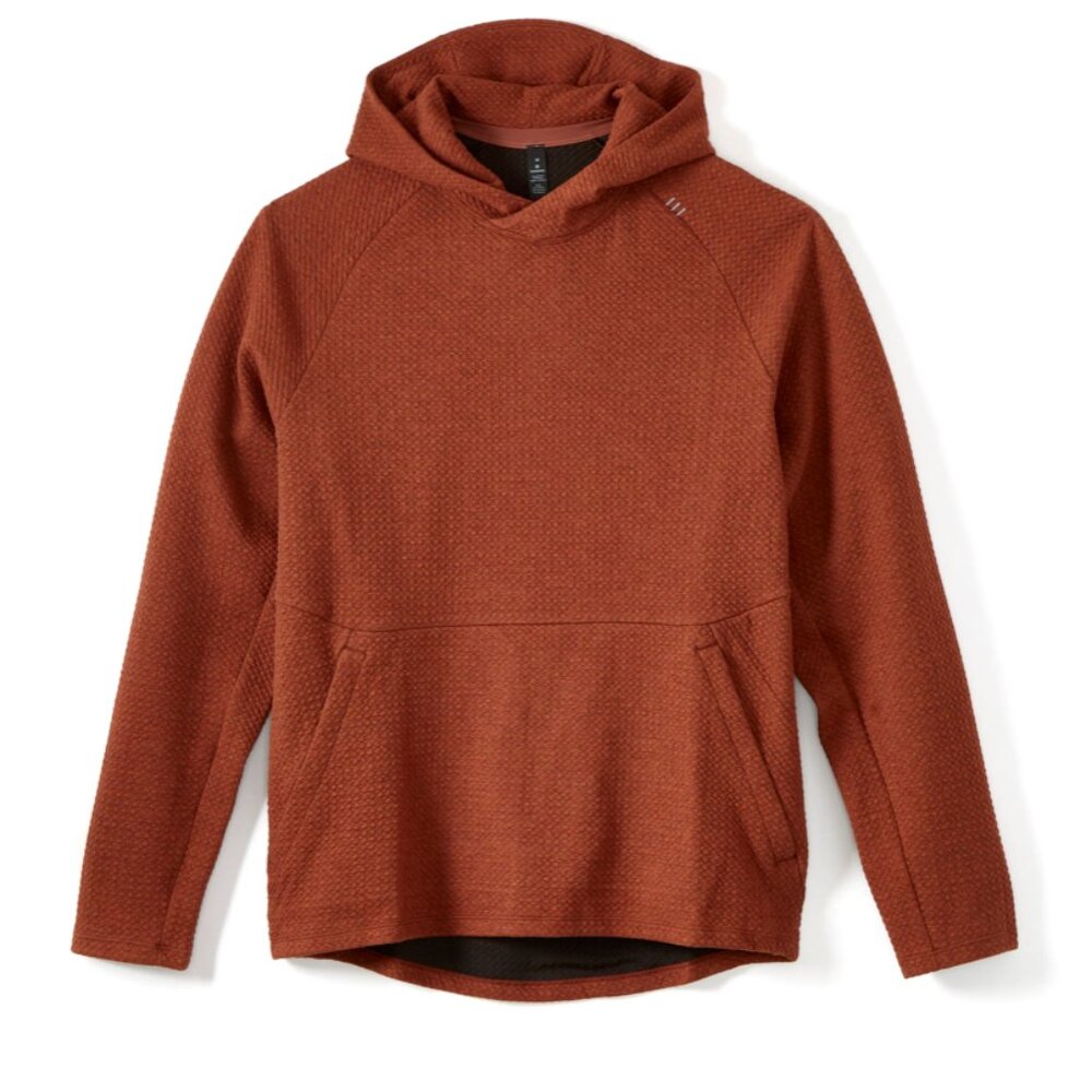 Lululemon Men’s At Ease Hoodie Sz S Heather Ancient Copper Pullover Zip Pockets